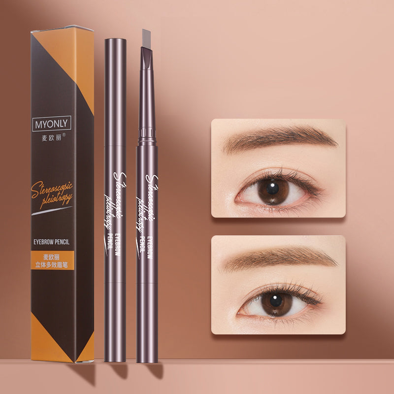 Double-headed eyebrow pencil ultra-fine three-dimensional long-lasting non-smudged triangle-head eyebrow pencil beauty makeup