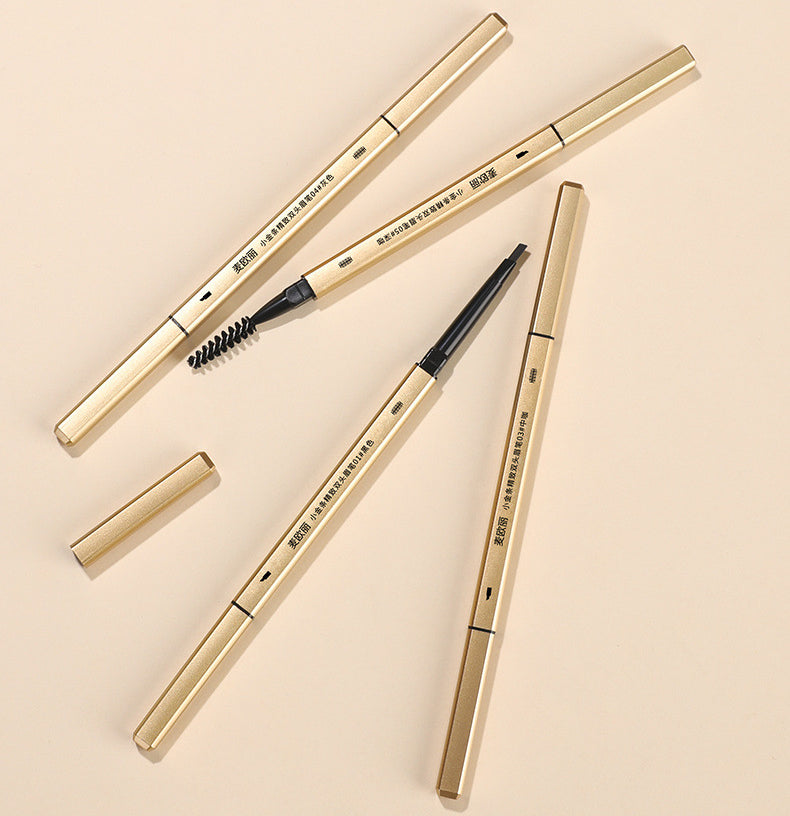 Small Gold Bar Double-Head Eyebrow Pencil Triangle Head & Brush