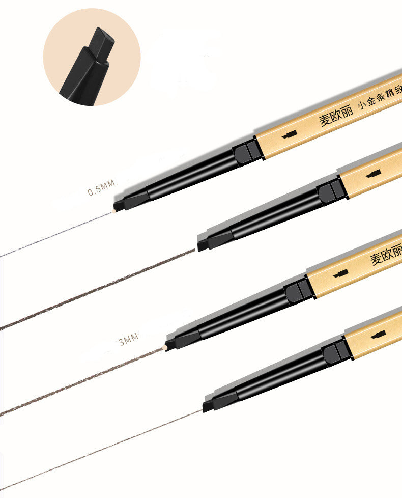 Small Gold Bar Double-Head Eyebrow Pencil Triangle Head & Brush