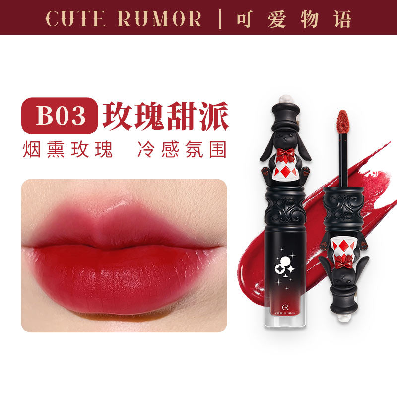 Cute Rumor Matte Velvet Liquid Lipstick Mouth Red Lip Mud Soft Mist Moisturizing and Long lasting Non Staying Cup Lip Gloss