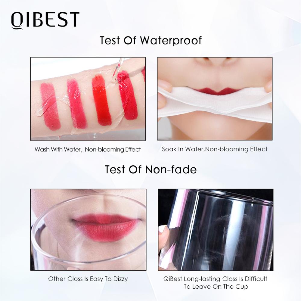 QIBEST Sexy Velvet Matte Lip Gloss Liquid Lipstick Lipgloss Beauty Red Nude Waterproof Long-lasting Lip Stain Makeup For Women