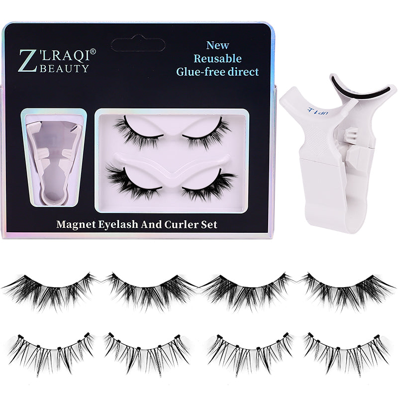 2 Pair 3D Magnetic False Eyelashes Reusable Magnetic Eyelashes With 4 Magnetic Lashes Natural Eyelash Extension Makeup Tools