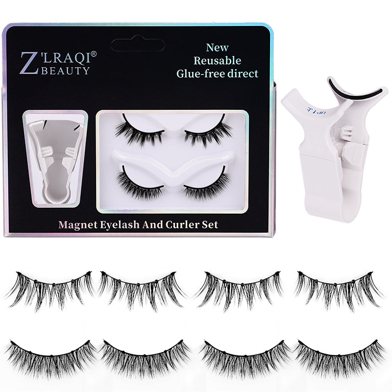 2 Pair 3D Magnetic False Eyelashes Reusable Magnetic Eyelashes With 4 Magnetic Lashes Natural Eyelash Extension Makeup Tools