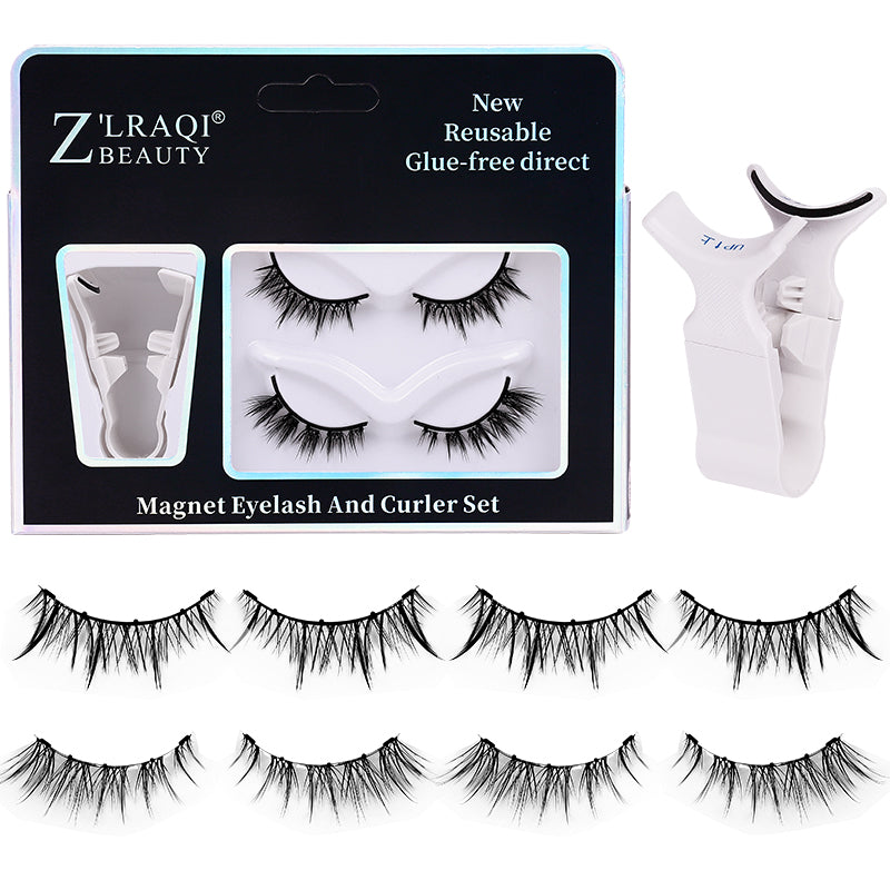 2 Pair 3D Magnetic False Eyelashes Reusable Magnetic Eyelashes With 4 Magnetic Lashes Natural Eyelash Extension Makeup Tools