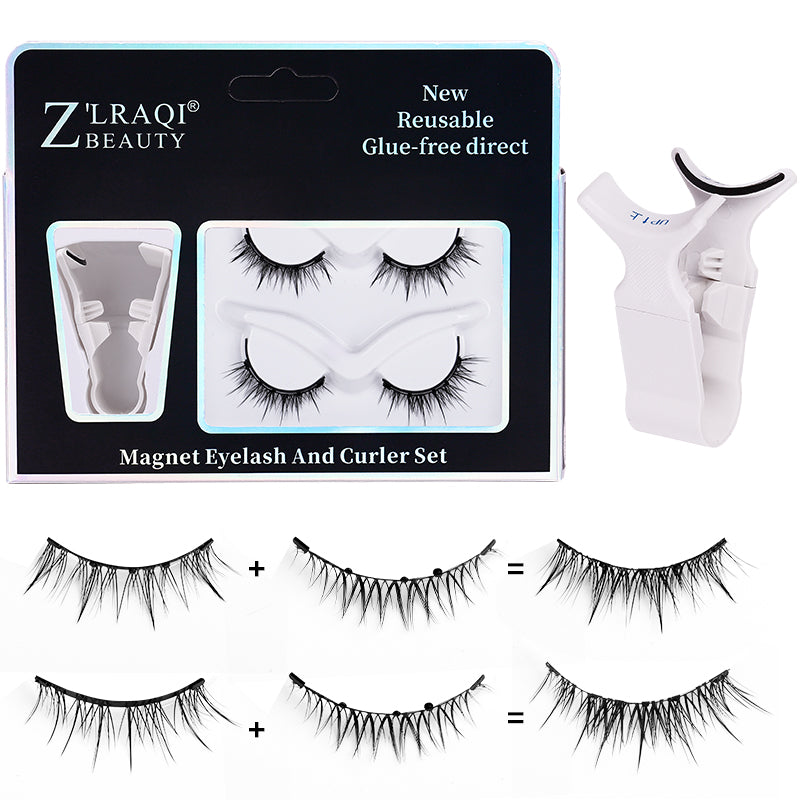 2 Pair 3D Magnetic False Eyelashes Reusable Magnetic Eyelashes With 4 Magnetic Lashes Natural Eyelash Extension Makeup Tools