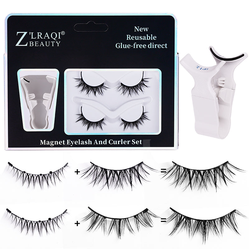 2 Pair 3D Magnetic False Eyelashes Reusable Magnetic Eyelashes With 4 Magnetic Lashes Natural Eyelash Extension Makeup Tools