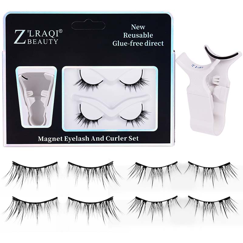 2 Pair 3D Magnetic False Eyelashes Reusable Magnetic Eyelashes With 4 Magnetic Lashes Natural Eyelash Extension Makeup Tools