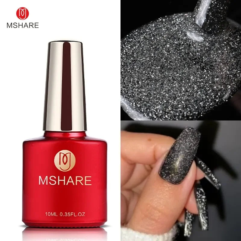 MSHARE Milky Pink Rubber Base Gel Glitter Camouflage Color Coat Soak Off Nails Gels Varnish Lacquer 10ml UV LED Gel Polish