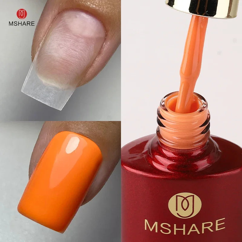 MSHARE Milky Pink Rubber Base Gel Glitter Camouflage Color Coat Soak Off Nails Gels Varnish Lacquer 10ml UV LED Gel Polish