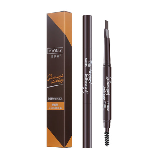 Double-headed eyebrow pencil ultra-fine three-dimensional long-lasting non-smudged triangle-head eyebrow pencil beauty makeup