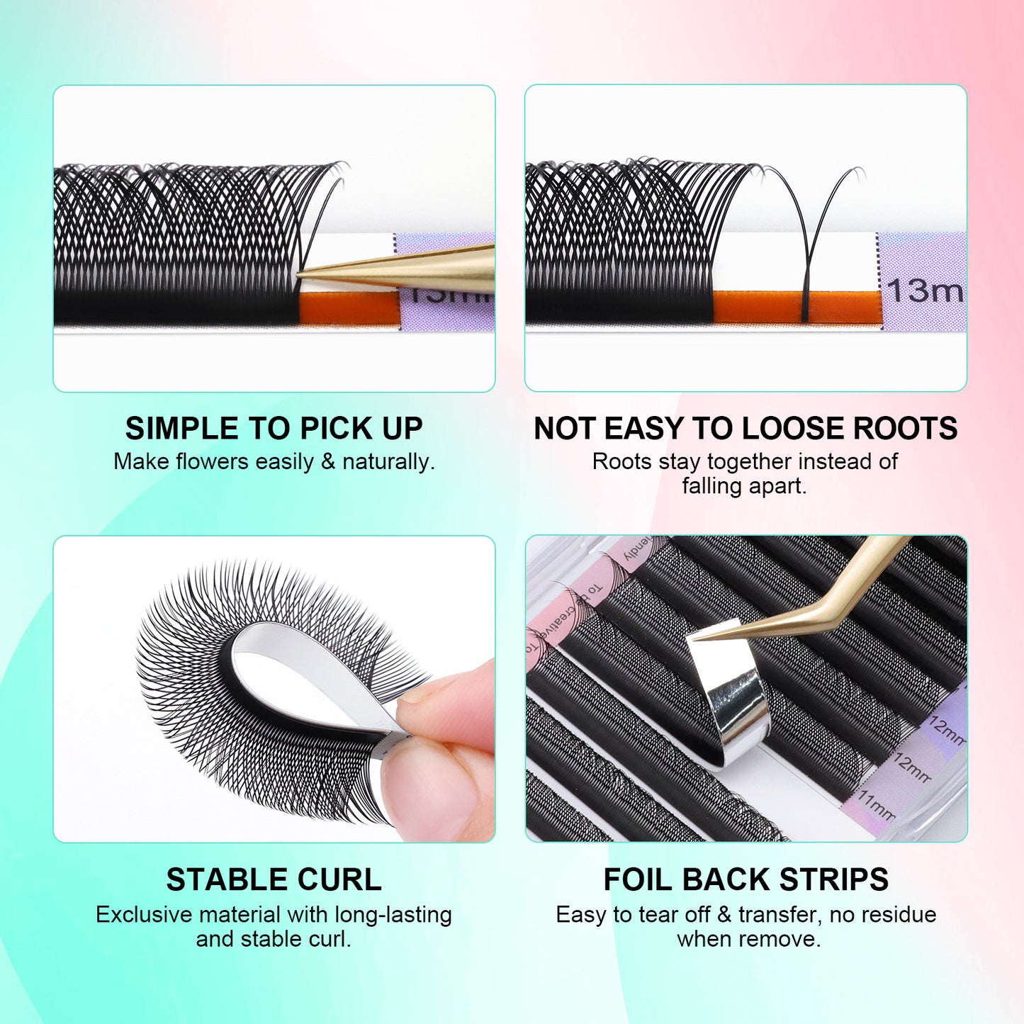 YY Shape Eyelashes Extension Soft Premium False Eyelashes individual Makeup Black Crisscross Beauty